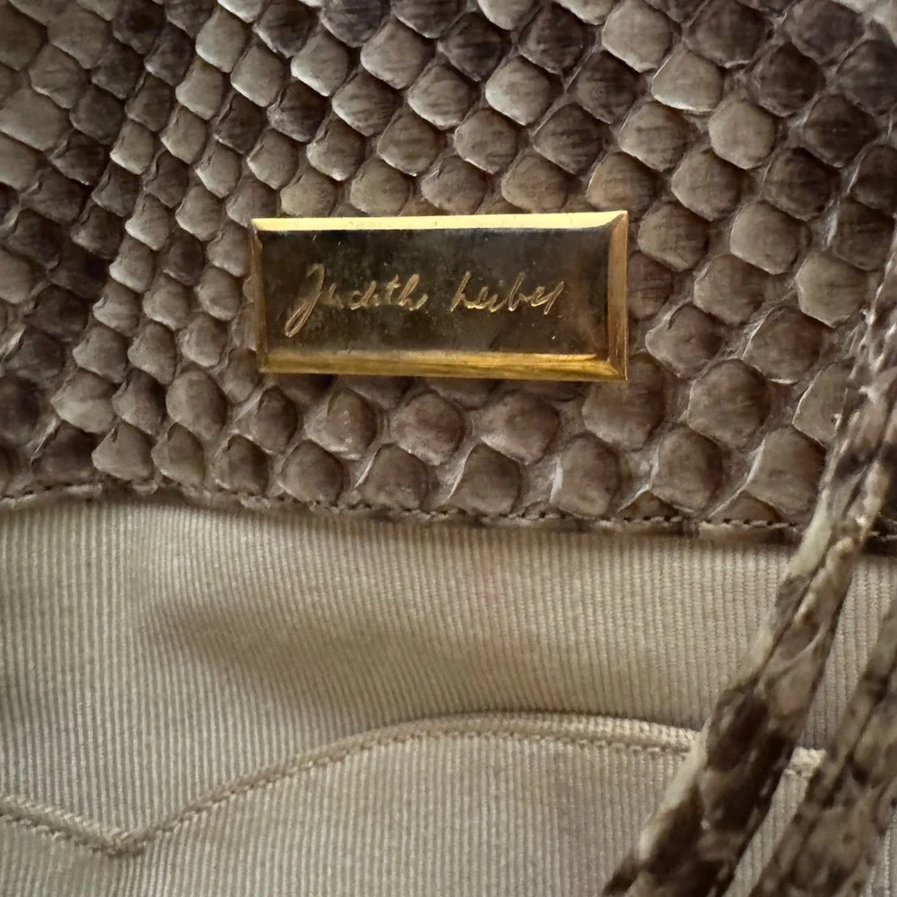 Elegant Brown Snakeskin Clutch